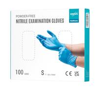 EUROPAPA® Lot de 100 gants jetables en nitrile sans poudre, sans latex, non stériles, sans latex, non stériles, sans latex, gloves disposibles (S, bleu)
