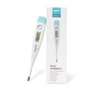 EUROPAPA Thermomètre de fièvre numérique pour bébé, enfant et adulte, thermomètre oral, axillaire ou rectal étanche avec alarme de fièvre (Vert)
