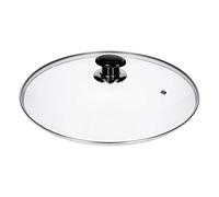 Europart 10036698 Couvercle universel en verre avec poignée et bord en acier inoxydable pour casserole Ø 300 mm Ø 30 cm