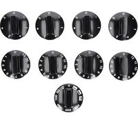 Europart jeu de manettes 9 pièces noir pour four