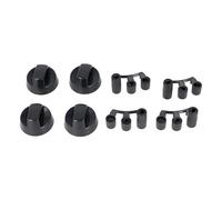 Europart Lot de 16 boutons rotatifs noirs avec adaptateurs universels pour plaques de cuisson de toutes marques 41 mm de diamètre