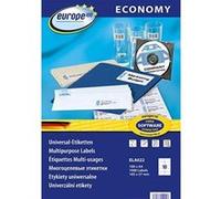Europe 100 Étiquettes universelles ELA022 105 x 57 mm papier blanc fixation permanente 1000 pc(s)