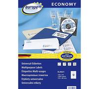 europe 100 ?tiquettes pour inkjet/laser/copieur, 105x48mm