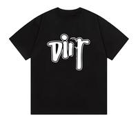 Europe 2025 Latest Fashion Luxury Brand Printed Top T-Shirt Black L