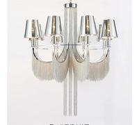 Europe Design Tassel Chandelier PVC Shades Chrome Metal Pendant Chandelier Lighting Led Indoor Lighting (Size : 12 Light Straight) (8 light round)