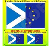 Europe-Écosse Drapeau, UE-EC Européenne Union-Écossais, 100mm Vinyle Autocollant, x1+2 Bonus Stickers