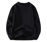 Europe et Amérique Multicolor Pâte Pulls Couple 2024 Nouveau Tricot Slouchy Rétro Lâche Pull Manteau, Noir , XXL
