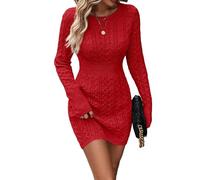 Europe et Amérique Sexy Slim Bag Hip Jupe Pull Femme Pull Col Rond Taille Couleur unie Pull Pull, 3#, XL