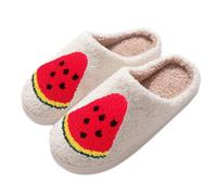 Europe et les États-Unis Modèles Automne Et Hiver Modèle Maison Loisirs Coton Pantoufles Hommes Et Femmes Avec Le Même Paragraphe Pantoufles En Coton Épais Pantoufles Femmes Pantoufles Chaudes, rouge