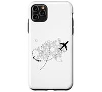 Europe Floral Continent Heart Avion Adventure Traveler Coque pour iPhone 11 Pro Max