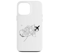 Europe Floral Continent Heart Avion Adventure Traveler Coque pour iPhone 13 Pro Max