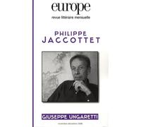 Europe N° 955-956, Novembre - Philippe Jaccottet