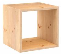 Cube de rangement pin masif - 36.2 x 36.2 x 33 cm - bois brut