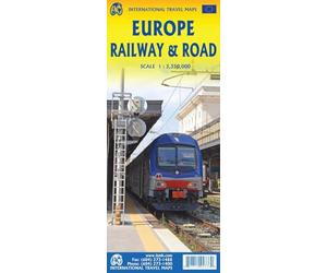 EUROPE RAILWAY & ROAD TRAVEL MAP
