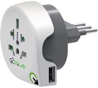 Europe To Usa Adaptateur De Voyage Universel Avec Prise De Terre Protection Antichoc Kid Safe Tension Et Puissance Max.100V-1500W / 125V-1875W