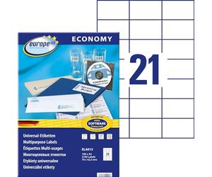 Europe100 Ela001 Étiquettes universelles, 38 x 21,2 mm 70 x 42.3 mm