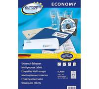 europe100 ELA001 - Papier - adhésif permanent - blanc - 38 x 21.2 mm 6500 étiquette(s) (100 feuille(s) x 65 étiquettes multi-emploi