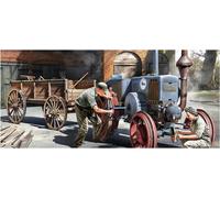 European Agricole Tractor With Cart 1:3 5 Plastique Model Kit Miniart
