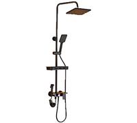European All-Copper Shower Wall-Mounted Faucet Household Bath Bidet Black Pressurized Large Nozzle Shower Set