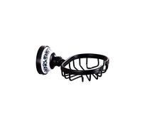 European Ceramic Base Soap Holder Rack Brass and Ceramic Construction for Shower Room Polished Wall Mounted Luxury Style Black