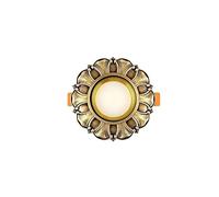 European Creative Retro Sculpture Pattern Downlight Vintage Decoration All Bronze Embedded LED Ceiling Spotlight Living Room Decorative Lighting Ceiling Panel,Bronze-Three-Color dimming_5W