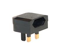 European EU 2 Pin to UK 3pin Plug Adapter Outdoors Travel Wall Adapter Converter Socket (Black)