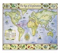 European Exploration History Poster The Age of Exploration World Map Chart Canvas Print Wall Art for Classroom Homeschool(Framed,08x12inch(20x30cm))