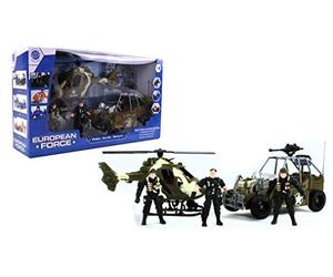 EUROPEAN FORCE - Coffret Intervention Armée - Véhicules d'Interventions - 093478 - Rouge - Plastique - Militaire - Jouet Enfant - Miniature - 43 cm x 25 cm - À Partir de 3 Ans