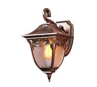 European Ip55 Waterproof Wall Light Antique Outdoor Wall Sconces Fixtures Bedside Balcony Corridor Hallway Outdoor Retro E27 Aluminum Wall Lamp With Glass Shade, Antique Copper Color