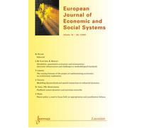 European journal of economic and social systems vol 16 n 1 - Collectif - Hermes Science Publications - broché - Livre