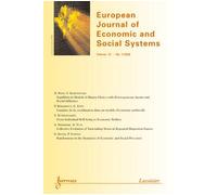 European journal of economic and social systems vol. 21 n. 1 - Collectif - Hermes Science Publications - broché - Livre