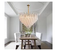 European Luxury Multi-layer Glass Chandelier Lighting Home Decoration Dining Room Gold Hanging Lamps for Ceiling Lustres
