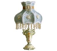 European Palace Fabric Lace Table Lamp Bedroom Bedside Lamp Decoration Table Lamp Wedding Gift (Color : Dimmer Switch Size : 33x50CM) (Push Button Switch 33x50CM)