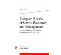 European Review Of Service Economics And Management N°1, 2016-1 - Varia