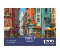 European Streets Puzzle 1000 Pièces Difficile Puzzles pour Adultes Enfant Un Jeu Intellectuellement Stimulant pour Toute La Famille 70x50cm/1000pcs