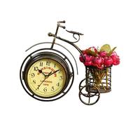 European Style Creative Silent Double-Sided Tricycle Pen Holder Living Room Bedroom Decor Table Clock Christmas Gifts Bronze
