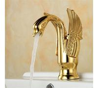 European Swan robinet antique salle de bains bassin d'eau chaude et froide Mixer Tap poignée unique de cuivre pont de montage