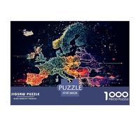 European Voiturete Puzzle Amusant Divertissement Créatif Pièces Parfaitement Assorties 1000 Pièces Geographic Type Casse-tête Qualité Premium pour Adultes 38x26cm/1000pcs