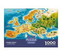 European Voiturete Puzzles Jeu De Puzzle Activités Familiales Stimulantes 1000 Pieces Geographic Type Puzzles Classiques Qualité Premium pour Adultes 70x50cm/1000pcs