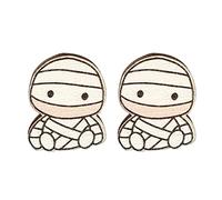 Européen Américain en Bois Exagéré Chauve-souris Chapeau de sorcière Boucles d'oreilles Mode Pour Créatif Mignon Dessin animé Femme Halloween Café, taille unique, comme décrit