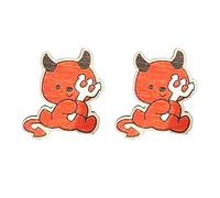 Européen Américain en Bois Exagéré Chauve-souris Chapeau de sorcière Boucles d'oreilles Mode Pour Créatif Mignon Dessin animé Femme Halloween Café, taille unique, comme décrit