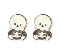 Européen Américain en Bois Exagéré Chauve-souris Chapeau de sorcière Boucles d'oreilles Mode Pour Créatif Mignon Dessin animé Femme Halloween Café, taille unique, comme décrit