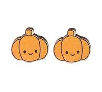 Européen Américain en Bois Exagéré Chauve-souris Chapeau de sorcière Boucles d'oreilles Mode Pour Créatif Mignon Dessin animé Femme Halloween Café, taille unique, comme décrit