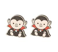 Européen Bois Exagéré Chauve-souris Chapeau de sorcière Boucles d'oreilles fantômes Mode Pour Créatif Mignon Dessin animé Chapeau de sorcière féminin Étalon pour femmes, taille unique, comme décrit