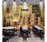 Européen Et Américain Style Rétro En Bois Fond Bière Papier Peint 3D Restaurant Bar Ktv Hôtel Mur Décoration M Murale Papier Peint 3D Salle de séjour Chambre à coucher séjour Mural enfant-300cm×210cm