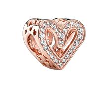 Européen or Rose blanc pavé coeur arbre généalogique perle ajustement bracelet à breloques bricolage faisant des accessoires de bijoux V015Utile et à la mode