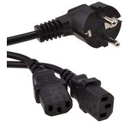 Européen Schuko Fiche vers 2 x CEI C13 Bouilloire Cordon Fiches Alimentation câble 2 m [2 mètre]