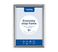 Europel Cadre clipsable Economy, B1, couleur argent, Profil 25x11mm, en aluminium anodisé, film anti-reflet, posters et publicités, hôtel, bureau, restaurant, menus, Pour affiche de 70,7x100 cm