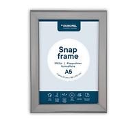 EUROPEL Cadre clipsable mural A5, Argent, Profil de 20mm, Aluminium anodisé avec dos en plastique
