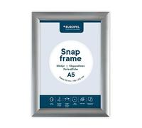 EUROPEL Cadre clipsable mural A5, Profil 25 mm, Aluminium anodisé et dos en polystyrène, Feuille anti-reflets, Cadre d'affichage pour posters, publicité, annonces